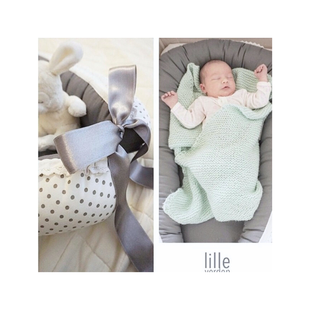 Dotty Babynest | Mørkegrått og hvitt babynest med prikker