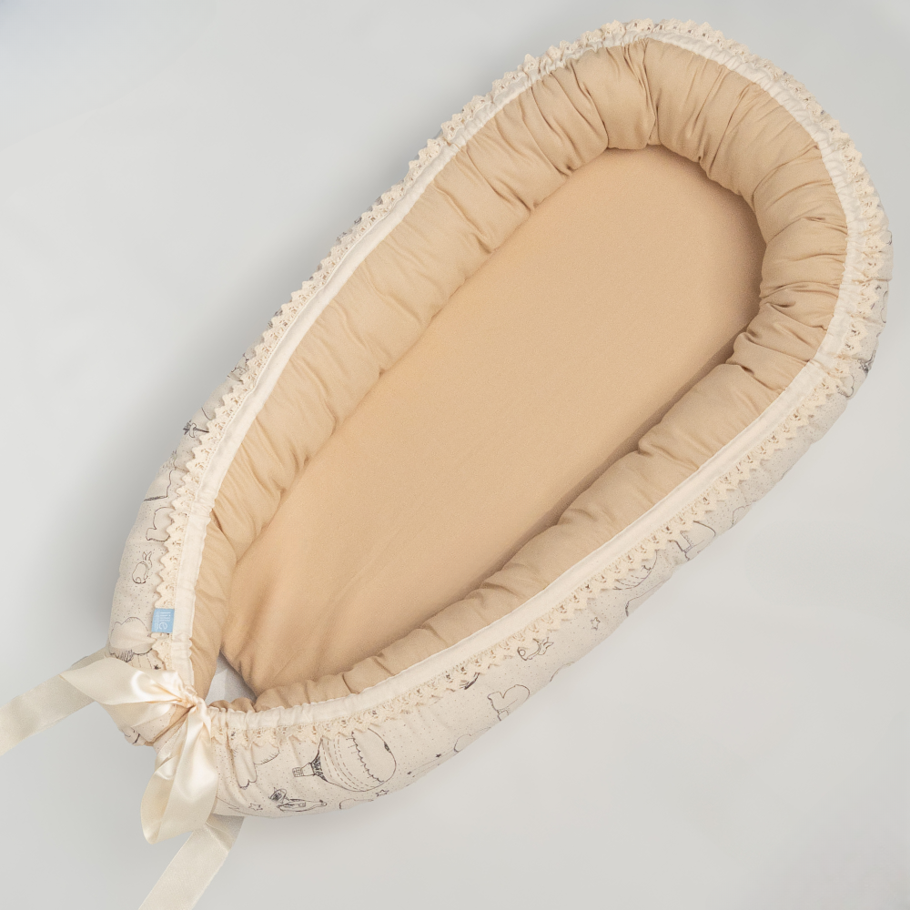 Myte Babynest | Søte motiv og sandfarget babynest