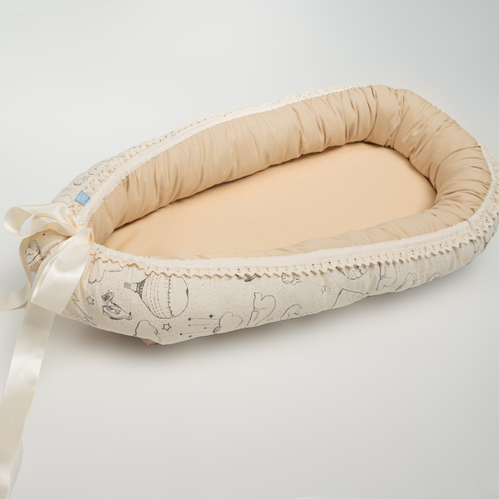 Myte Babynest | Søte motiv og sandfarget babynest