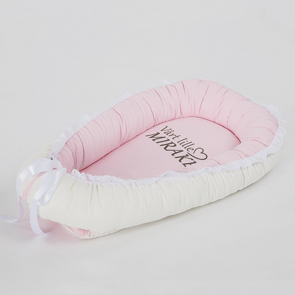 Moya Babynest | Babyrosa og offwhite babynest