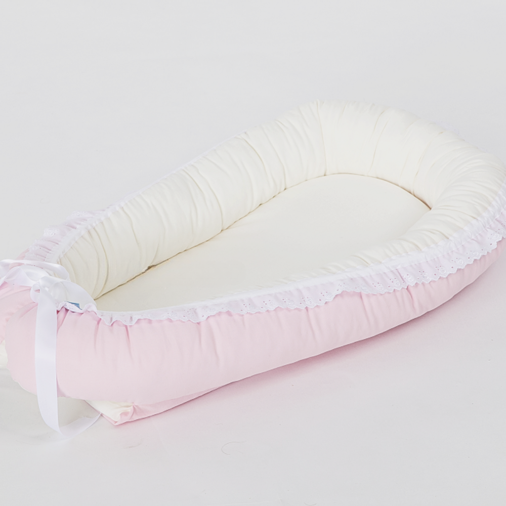 Moya Babynest | Babyrosa og offwhite babynest