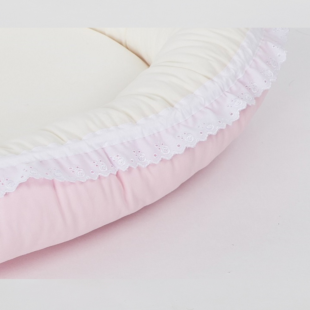 Moya Babynest | Babyrosa og offwhite babynest